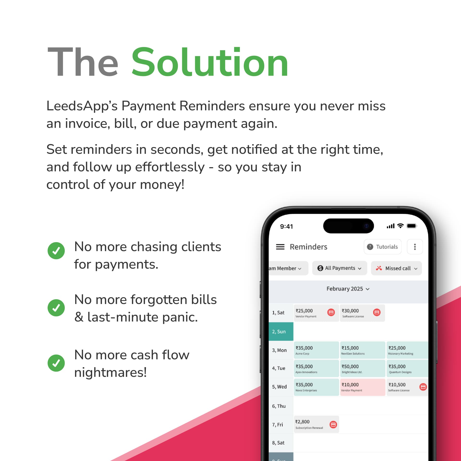 Payment tracking view